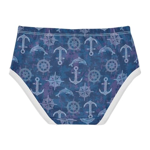 Little Girls' Soft Cotton Underwear Kids Breathable Comfort Sea Compass Anchor Rudder Panties Briefs Toddler2