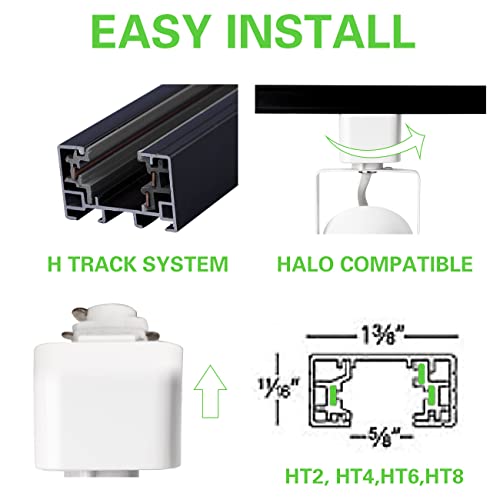 Intwell 10W H Track Lighting Heads,Dimmable Led Track Light Heads For Accent Retail Artwork,4000K Netural White, Linear Track Light H Type - 120V 24°Angle Halo Type 16Pack (White) #TOP7