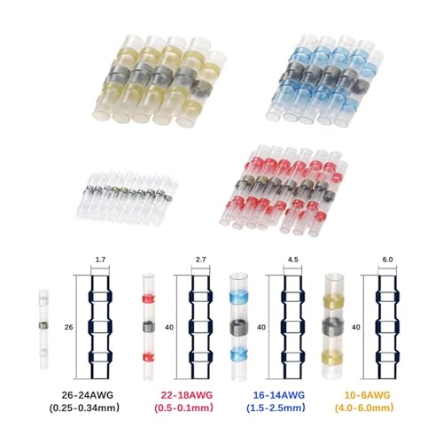 Câble électrique 6-26 AWG connecté par borne bout à bout thermorétractable - 3