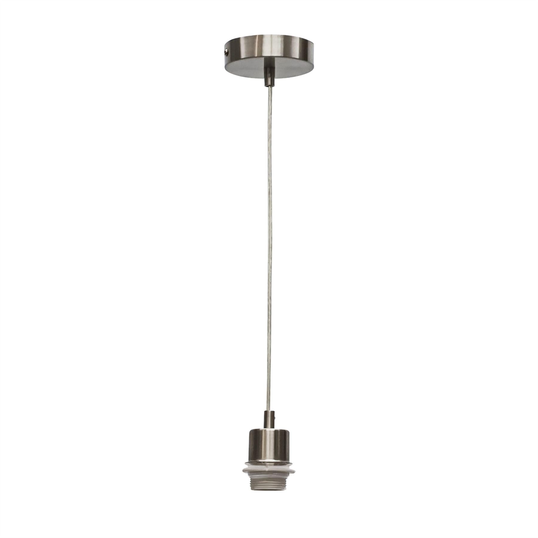 Firstchoicelighting Satin Nickel Ceiling Light Pendant Lampholder Cable Suspension Kit, Led Compatible, Max Length 100Cm