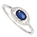 Produktbild Jobo Damen Ring 585 Gold Weißgold 1 Safir blau 2 Diamanten Brillanten Goldring Größe 60