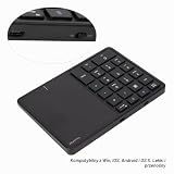 Bezprzewodowa Klawiatura Numeryczna, 2 w 1 22 Klawisze 2.4G Touchpad Bluetooth 4.2 Klawiatura Numeryczna, Typ C Ładowanie 500mAh Klawiatura Księgowości Finansowej, do Laptopa, Komputera(czarny)