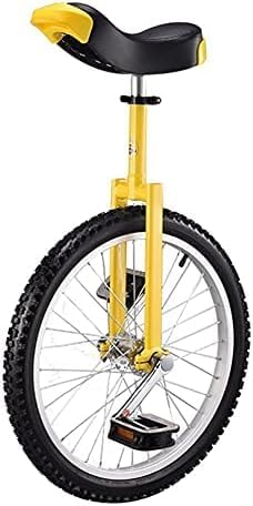 Unicycles for Adults, 20 Inch Wheel Unicycle, Plain Wheel, Balance Exercise Fun, Bicycle, Fitness Scooter, Circus, Adjustable Seat, Load 150 kg, Yellow