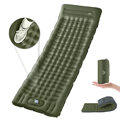 Ggov Sleeping Pad For Camping With Built-In Foot Pump, Extra Thick 4.7 Inch Inflatable Sleeping Pat And Pillow For Backpacking, Hiking, And Traveling #TOP29