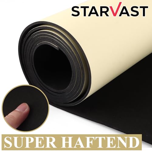 STARVAST 2 Stück Weiß Eva Foam 3mm, EVA Schaumstoff für Cosplay, 30x200×0.3CM mit hoher Dichte 86kg/m3 Eva Schaumstoffplatte für Kunsthandwerk Kostüm DIY Projekt (Schwarz, 30x200×0.3CM)