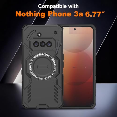 Image of ShieldTech Back Cover Case for Nothing Phone 3a 5G | 360 Protection Mobile Phone Case Mag-Safe | Camera Protection | Back Cover for Nothing Phone 3 a 5G / 3a 5+G - Black TPU+PC