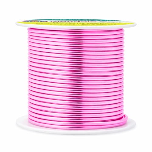 Image of Mandala Crafts 14 Gauge Pink Anodized Aluminum Craft Wire, 60 FT | Colored, Flexible, Bendable, for Bonsai, Armature, Sculpting, Wire Wrapping, Jewelry Making, Weather & Tarnish Resistant