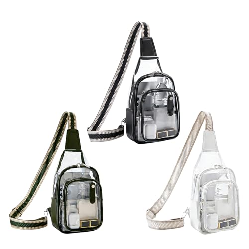 Sac de poitrine transparent et convertible en PVC robuste avec sangle ajustable mode