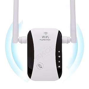 2024 WiFi Extender Wi-Fi Range Signal Booster 300 Mbps Single Band Universal Wireless Repeater with 1 Ethernet Port and 2 External Antennas Built-in Access Point Mode White