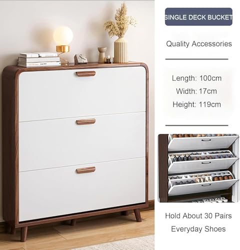 Armoire à Chaussures Miroirs Rabattables Design Épuré Blanc 17cm - 3