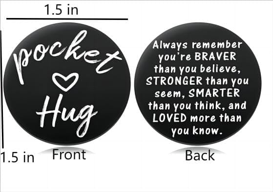 Miniatura 7 de MIXJOY Moneda de ficha de abrazo de bolsillo - You Are Braver Than You Believe Thinking of You Love Tarjeta de regalo, 2 caras, 1.5 pulgadas, color