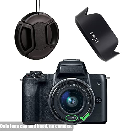 49mm Snap-On Front Lens Cap and Hood fit for Canon M50 M100 M6 with EF-M 15-45mm is STM，EF-S 35mm f/2.8 is STM Lens Replace Canon EW-53 Hood（1 Cap+1 Hood） - Thumbnail 7