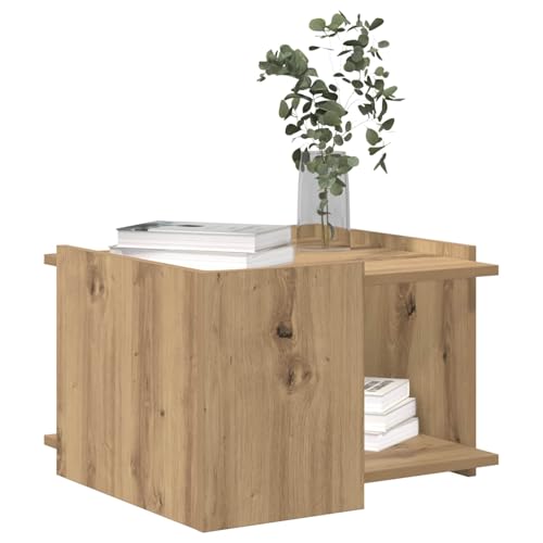 Table basse en chêne meuble d'appoint de salon et étagère pour canapé - 4