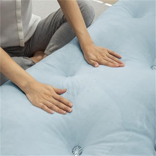 Image of Headboard Pillow PP Cotton Filler Large Bolster Pillows Backrest Support Sitting Up Reading Pillow in Bed Velvet Rest Upholstered Headboard Pads, (Light Blue, 39 inchx39 inch)