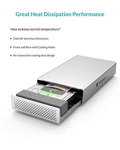 Image of Yottamaster Aluminum USB 3.0 Hard Drive Enclosure 5Gbps for 3.5 inch SATA HDD [Support UASP & 10TB] - Silver
