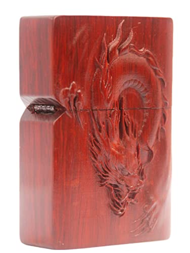Funda de sándalo rojo para encendedor carcasa artesanal de madera natural de lujo 4