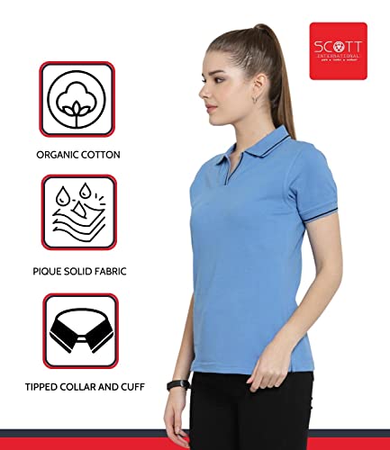 Image of Scott International Women's 100% Pure Organic Cotton Polo Regular Fit T-Shirt