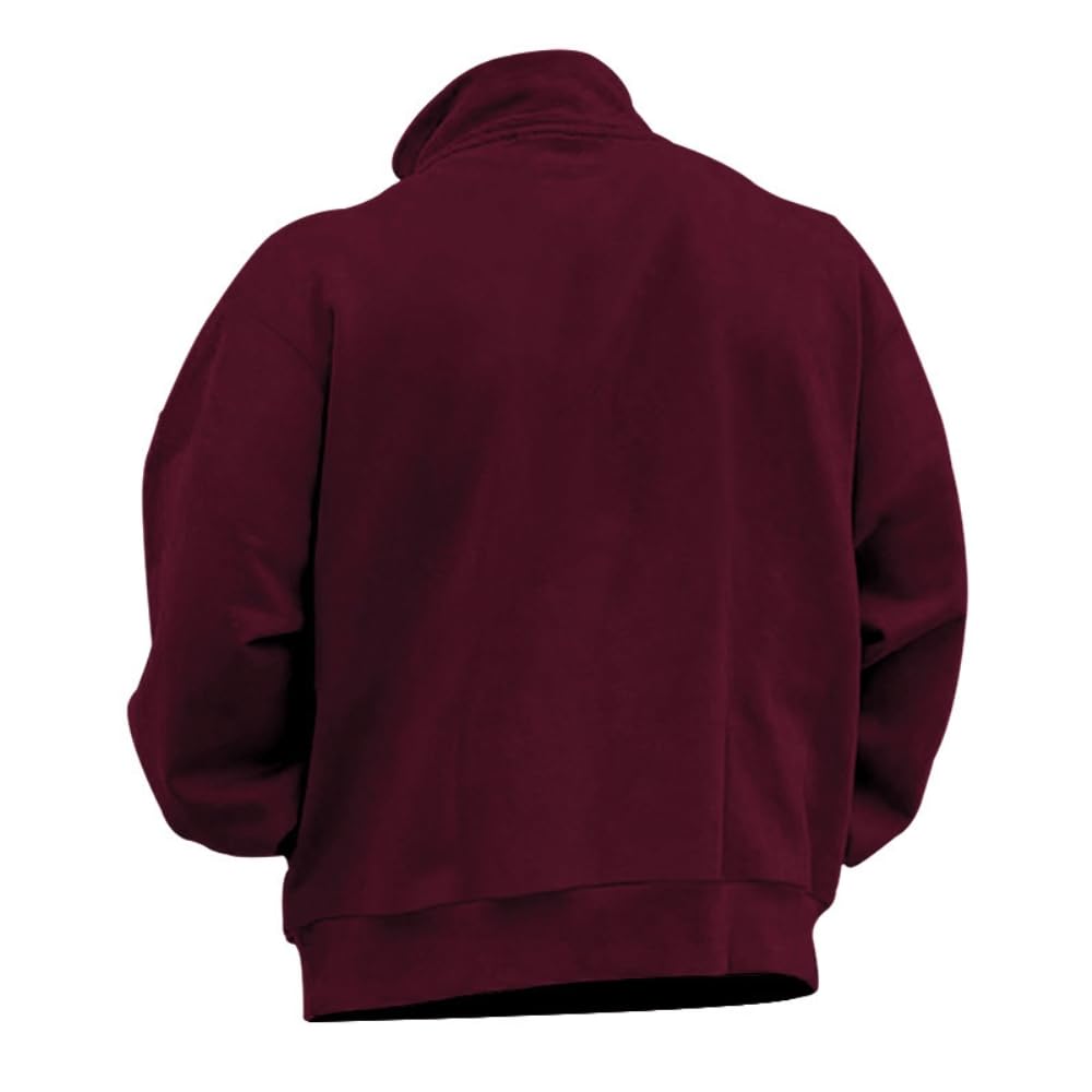 Męski sweter z zamkiem błyskawicznym ze stójką slim fit jednolity kolor