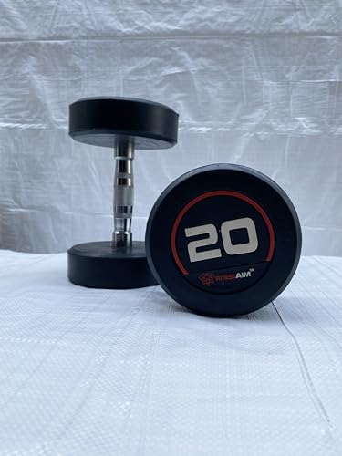 Image of Bouncer Round Dumbbells Set for Home Gym | 20kg Dumbbells Set of 2 | Fitness Gym Dumbbell set for Home Workout | Anti Skid rubber Dumbbell set | Weights for Workout (Black)
