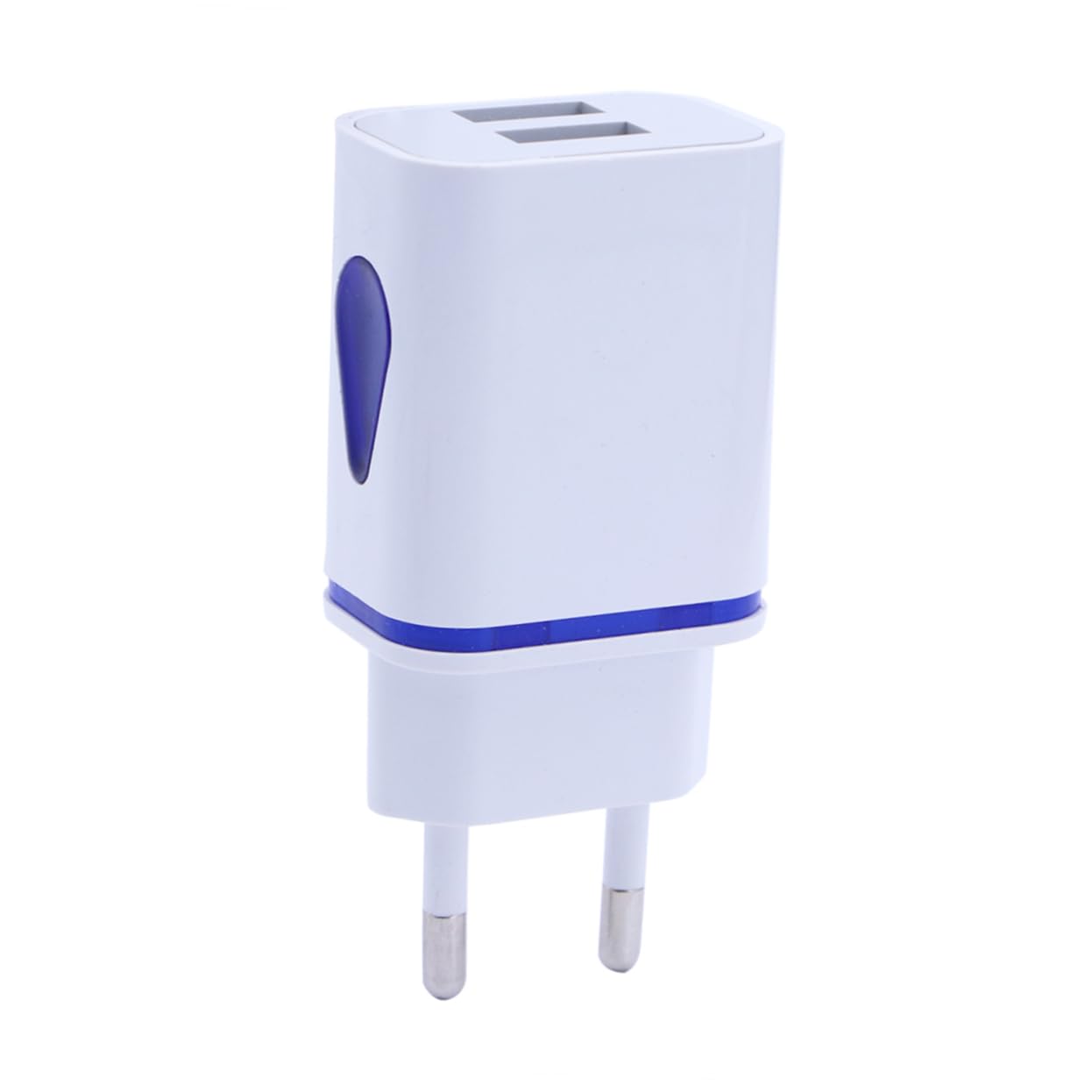 COLLBATH Caricatore da Viaggio con Doppia Porta USB per Smartphone, Forma a Goccia, Luci LED Notturne, Caricabatterie