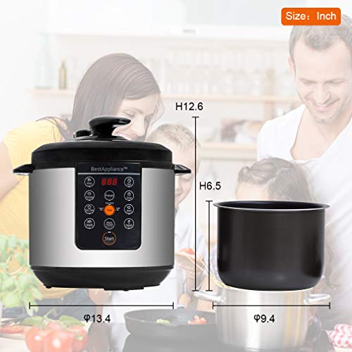 Rice Cookers 6 Qt Electric Pressure Cooker Slow Cooker,Multi-Use Programmable For Slow Cook, Saute, Yogurt, Steamer, Warmer - Thumbnail 3