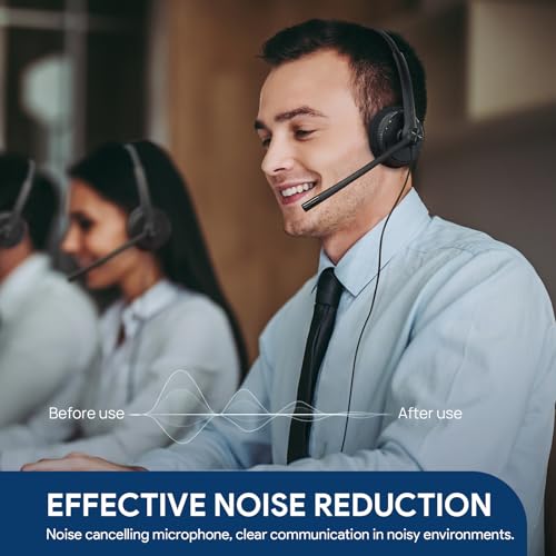 Image of Yealink UH34 Lite Wired Headset,USB-A, Noise Canceling Mic,in-Line Controls | Stereo Headphones,Teams /Zoom Certified, Plug & Play for PC /Laptop /IP Phone, Call Center, Office, Online Meeting, Ultra Light