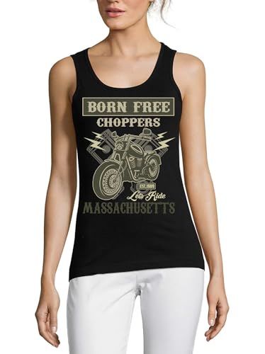 Débardeur femme noir en coton Born Free Choppers Massachusetts
