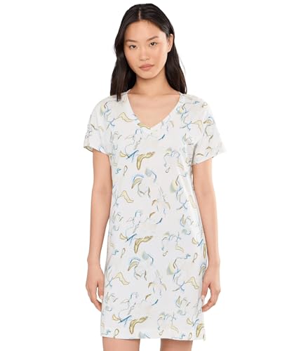 HANRO Womens Sleep And Lounge Short Sleeve Nightgown Flowing Paint Medium