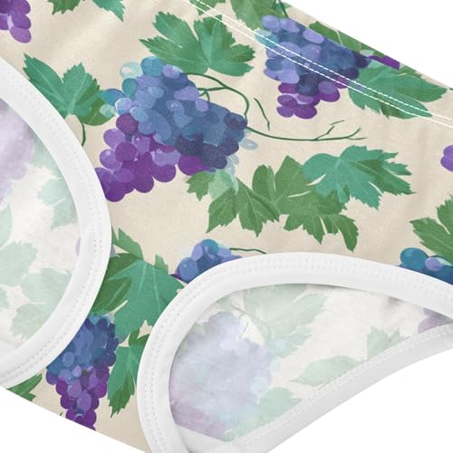 Wusikd Grapes Leaves Girls' Underwear Cotton Girls Briefs Soft Toddler Underwear 2T4