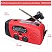 Upgraded Emergency Solar Hand Crank Radio with LED Flashlight, Portable Am Fm NOAA Weather Radio, 2000mAh Survival Camping Cell Phone Charger for Home and Outdoor（Red）