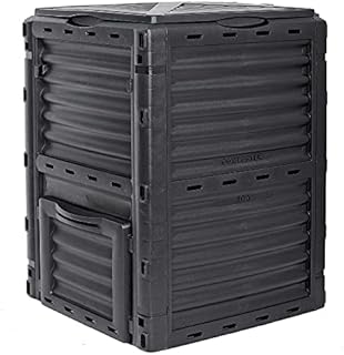 F2C Garden Compost Bin from BPA Free Material -80 Gallon(300 L) Large Compost Bin Aerating Outdoor Compost Box Easy Assembling, Lightweight, Fast Creation of Fertile Soil, Black