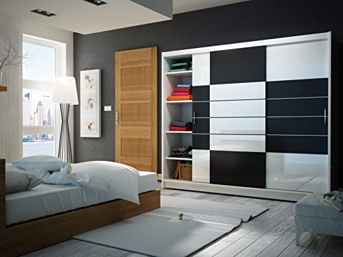 Preisvergleich Produktbild Furniture24_eu Kleiderschrank Schwebetürenschrank Schlafzimmerschrank Aruba (250 cm Breit)