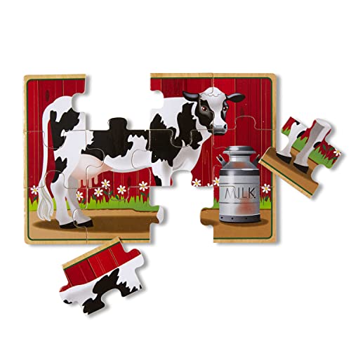 Melissa & Doug Farm 4-In-1 Wooden Jigsaw Puzzles In A Storage Box (48 Pcs Total) #TOP2