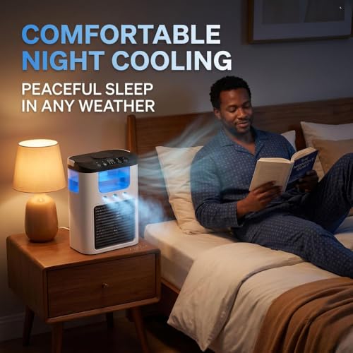 Image of Lapras 𝟏𝟓-𝐘𝐞𝐚𝐫 𝐋𝐨𝐧𝐠-𝐋𝐢𝐟𝐞 𝐖𝐚𝐫𝐫𝐚𝐧𝐭𝐲 Portable Air Cooler Fan, USB Rechargeable Personal Cooling Fan, Water Mist Spray Fan, 3 Speed Desktop Air Cooler, Mini Cooler for Kitchen