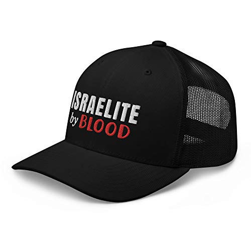 Generic Hebrew Israelite By Blood Dna Tribe Judah Torah Embroidered Trucker Cap Clothing Hat Black, One Size #TOP3