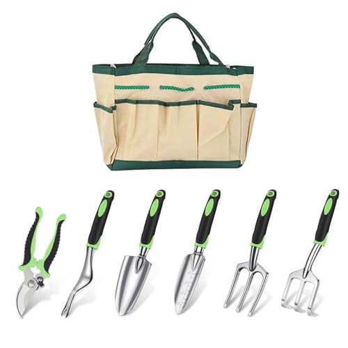 Set de herramientas de jardinería 7 piezas con bolsa miniatura 1