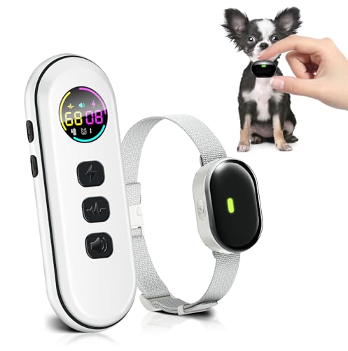 Ultra-Small Dog Shock Collar with Remote, Ultra-Light & Thin Dog Training Collar, Tailored for Small Dogs 5-15lbs & Medium Dogs, 198-Level Precise Control, Waterproof, Rechargeable (Not Auto Collar)