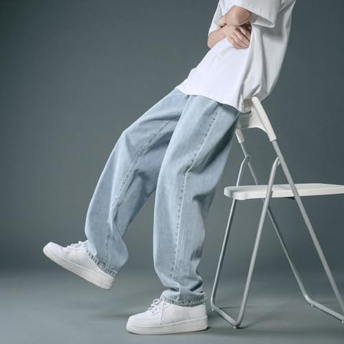 Pantalones vaqueros Y2K relajados vaqueros cómodos para evitar ropa ajustada de hombre 6