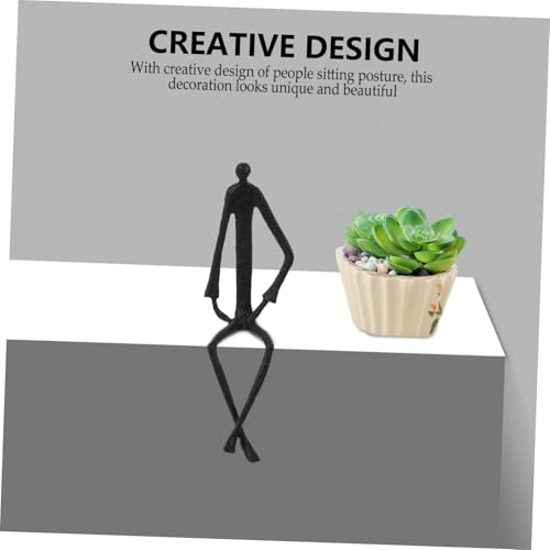 Sculpture abstraite fer noir objet décoratif tendance design moderne - 4