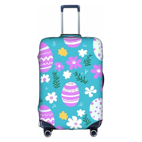 Purple White Eggs Flowers Luggage Cover Washable Suitcase Cover Anti-Scratch Luggage Protector Covers Elastic Suitcase Identify XL fits 29-32 Inch Luggage