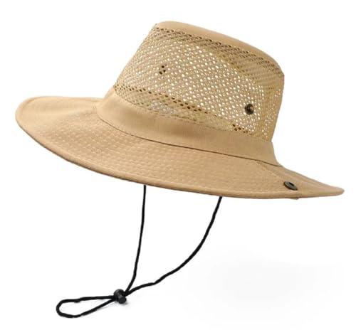 Image of Zacharias Men's Coton Blended Net Breathable Cowboy Hat ja-711 (Free Size Pack of 1)