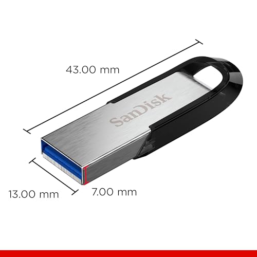 SanDisk Ultra Flair USB 3.0 Flash-Laufwerk 128 GB (robustes und elegantes Metallgehäuse, Passwortschutz, 150 MB/s Lesen) Schwarz – Bild 3