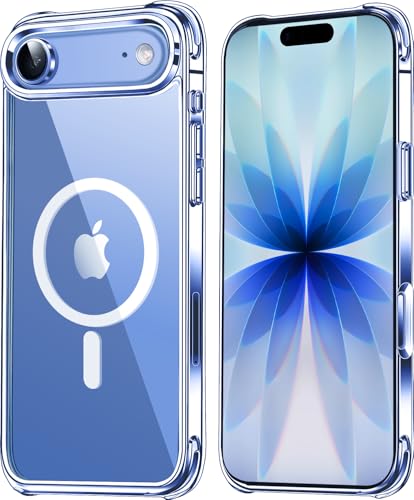 Image of Mkeke Magnetic Designed for iPhone Air Case Clear, [Compatible with MagSafe] [Not Yellowing] [Military-Grade Drop Protection] Protective Case for iPhone 17 Air Case with Shockproof Bumper 2025