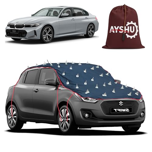 Image of AYSHU Water-Resistant Spike Car Cover for BMW 3 Series - Protects from Dogs, Monkeys, Dust, Sunlight & UV - Full Roof Universal Fit