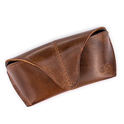 Porta Óculos/case/estojo C/alça P/Cinto Couro Legítimo (Marrom)