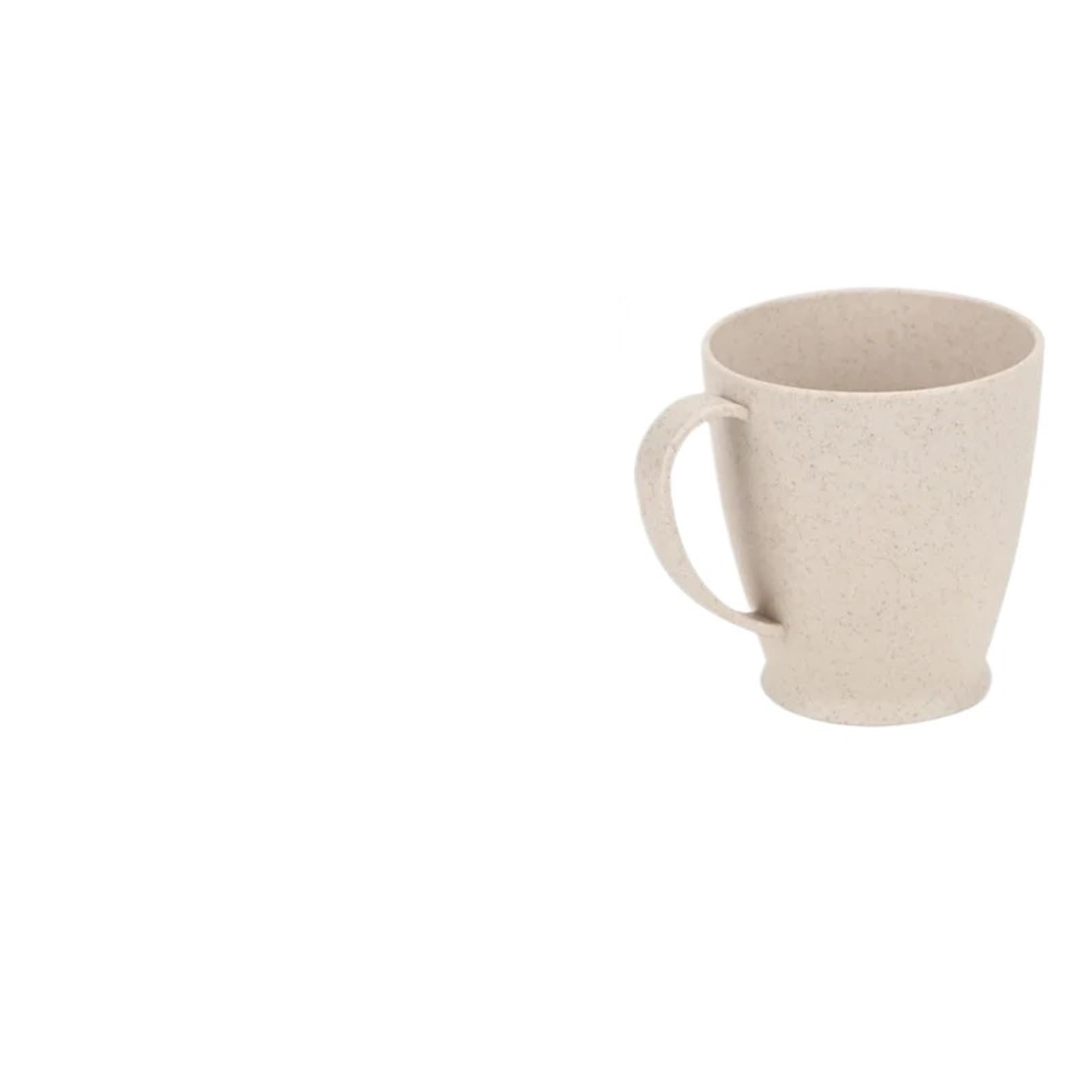 2Pcs Wheat Straw Handle Plastic Cup Home Student Drink Mouthwash for Toothbrushes(Beige)