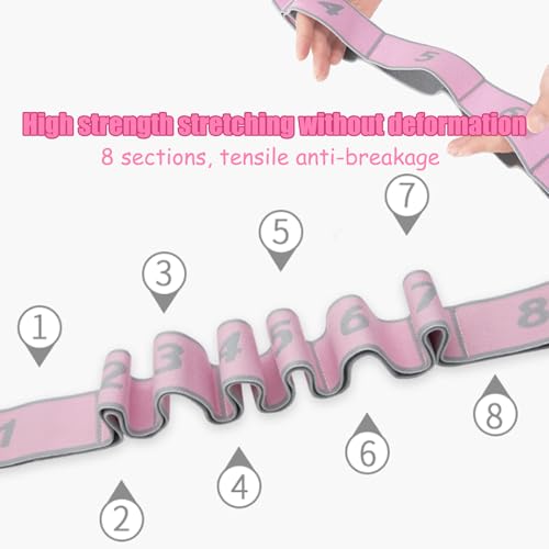 2Tiras Banda Elástica Fitness,Banda de Estiramiento de Yoga con 8 Bucles,Bandas elásticas de Resistencia,Bandas de Pilates,Bandas de Gimnasia,para Adolescentes,Adultos paraYoga,Fitness,Gimnasia - imagen 3