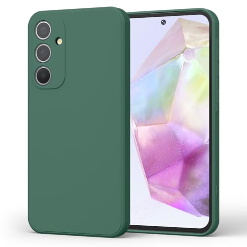 Image of Tobfit Silicone Case Phone Case for Samsung Galaxy A35, Durable Shockproof Phone Cover for Samsung Galaxy A35(Dark Green)