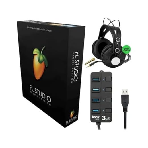 Image Line FL Studio 20 Fruity Edition Software Bundle with TX-100 Headphones and 4-Port USB 3.0 Hub (3 Items)