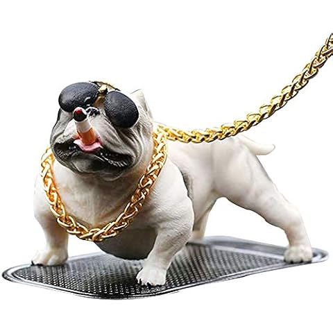 Bully Hund Auto Armaturenbrett Dekoration, Harz Bulldog Pitbull Figur Spielzeug Lustige Tier Auto Innenraum Deko Bully Dog Puppe Wackelkopf Ornamente Cover